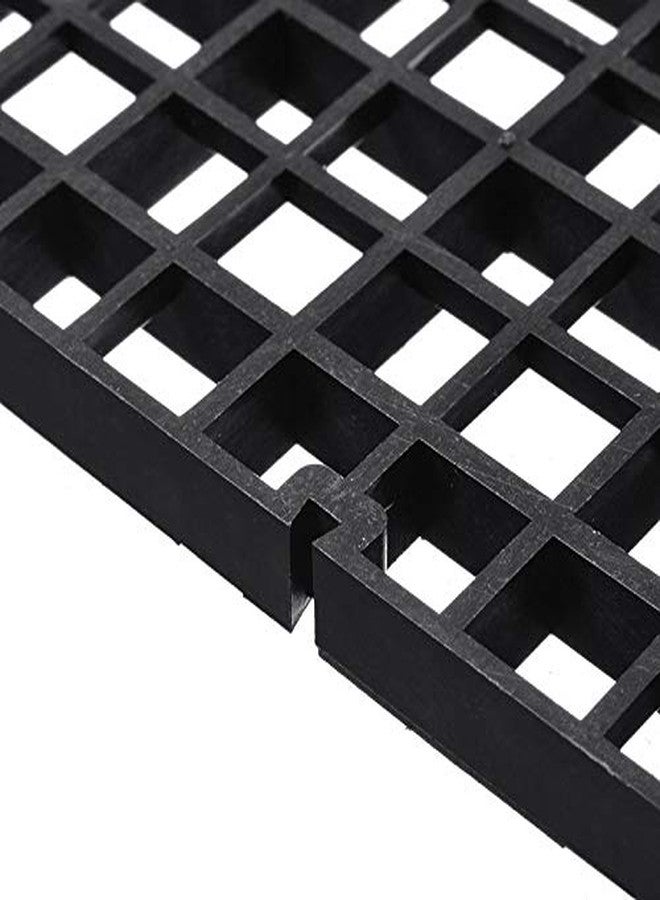 RLECS 2pcs 30cm x 15cm Plastic Grid Divider Tray Egg Crate Louvre Aquarium Fish Tank Bottom Isolation, Black - Image 4